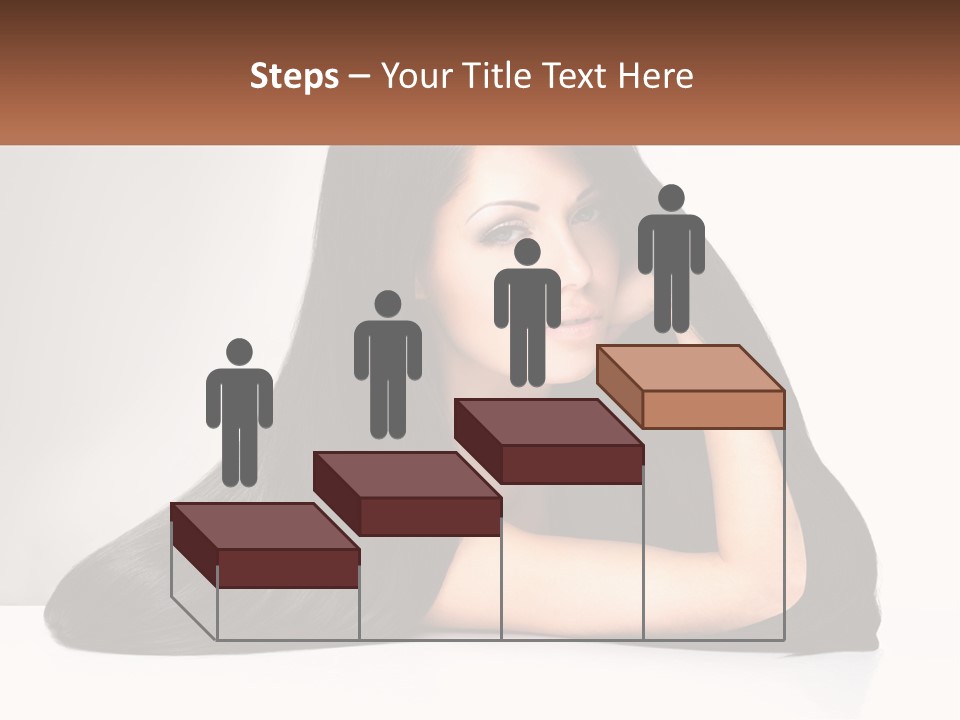 A Woman With Long Black Hair Is Posing For A Picture PowerPoint Template