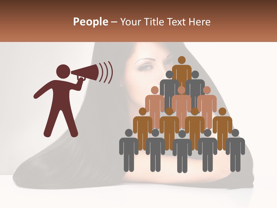 A Woman With Long Black Hair Is Posing For A Picture PowerPoint Template