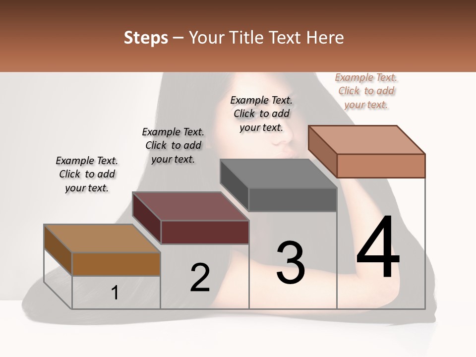 A Woman With Long Black Hair Is Posing For A Picture PowerPoint Template