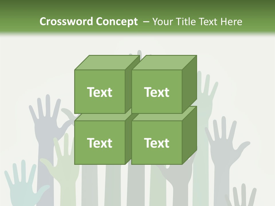 A Group Of Hands With Green And Blue Colors PowerPoint Template