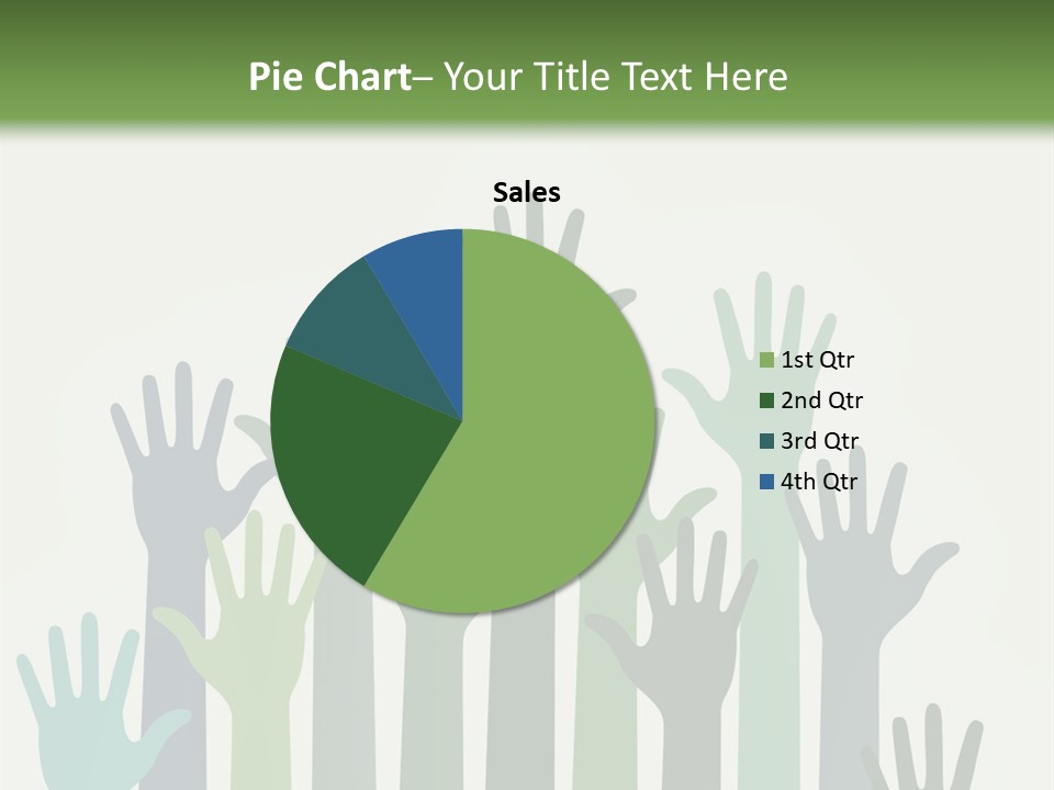 A Group Of Hands With Green And Blue Colors PowerPoint Template