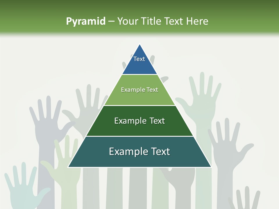 A Group Of Hands With Green And Blue Colors PowerPoint Template