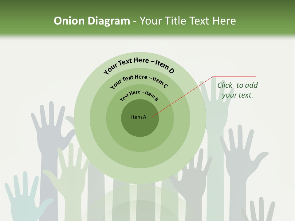 A Group Of Hands With Green And Blue Colors PowerPoint Template