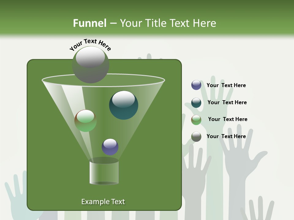 A Group Of Hands With Green And Blue Colors PowerPoint Template