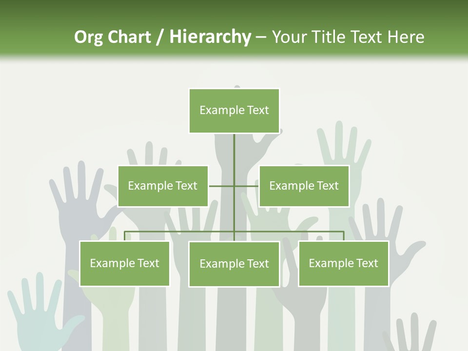 A Group Of Hands With Green And Blue Colors PowerPoint Template