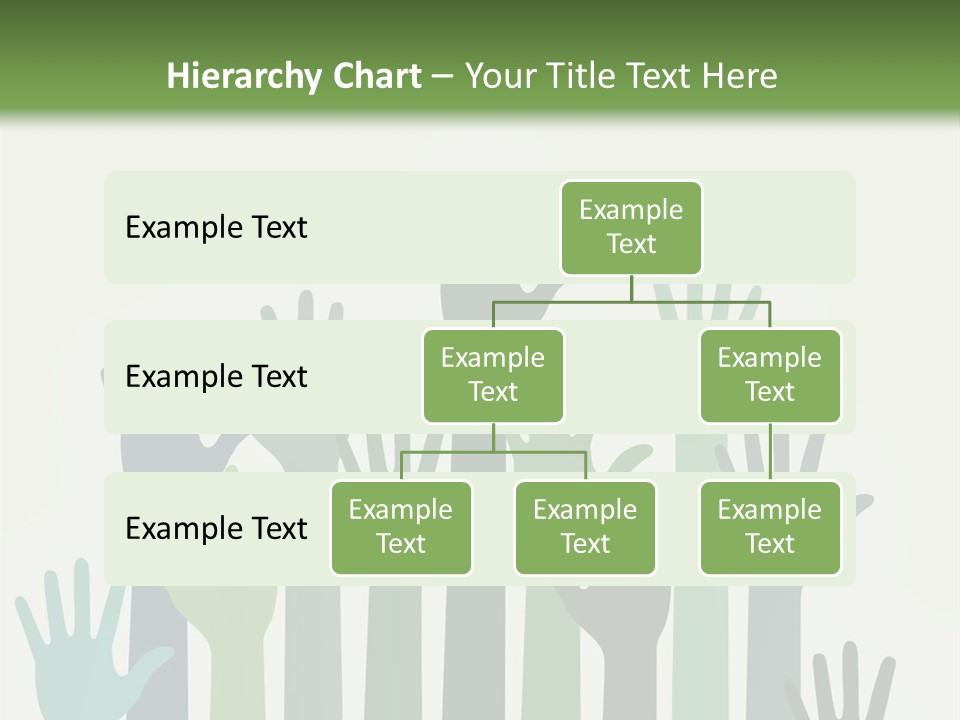 A Group Of Hands With Green And Blue Colors PowerPoint Template