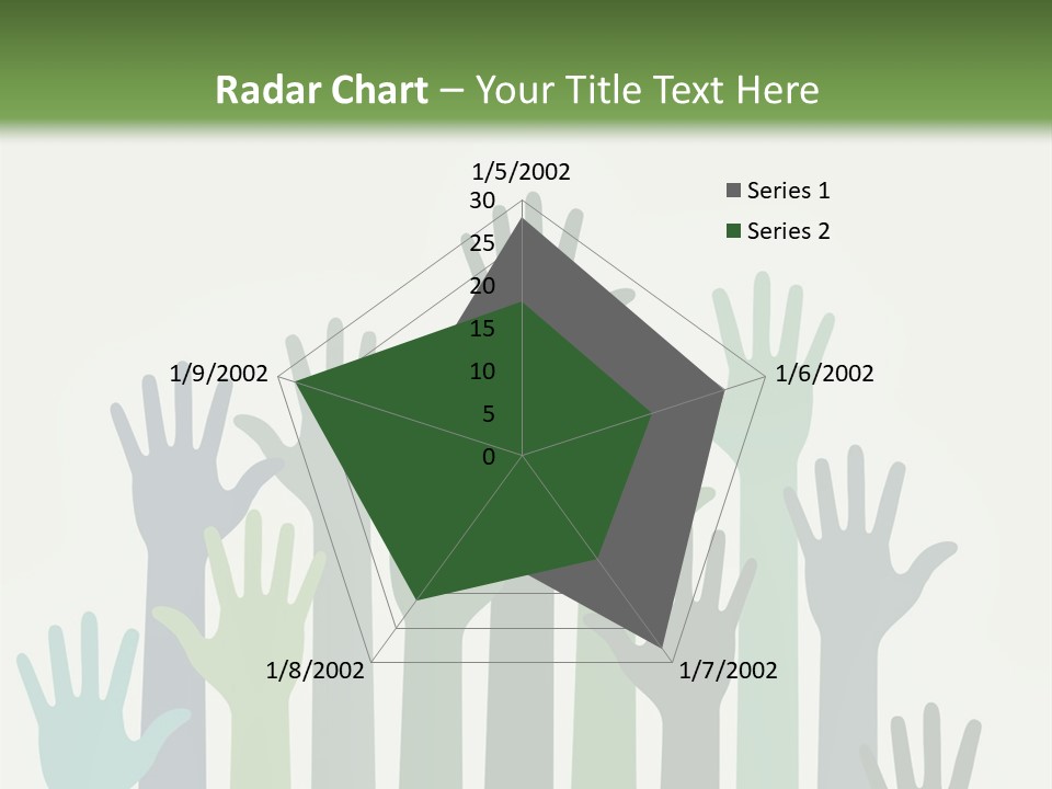 A Group Of Hands With Green And Blue Colors PowerPoint Template