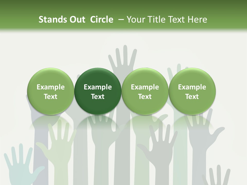 A Group Of Hands With Green And Blue Colors PowerPoint Template