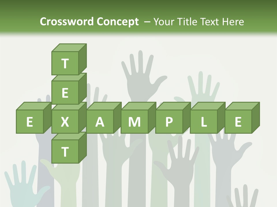 A Group Of Hands With Green And Blue Colors PowerPoint Template