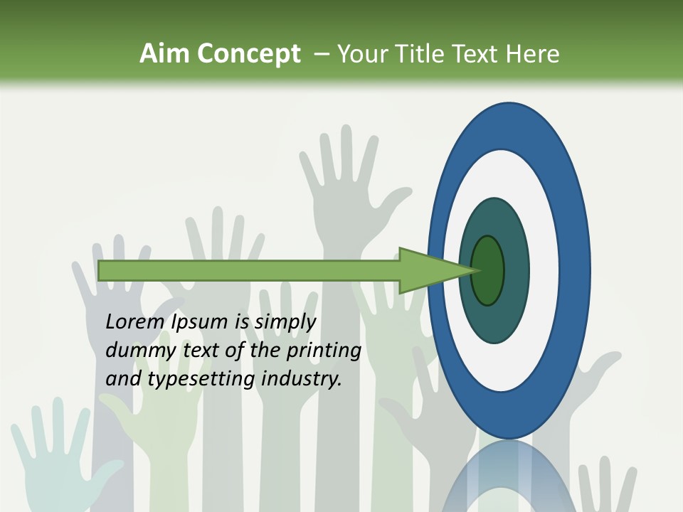 A Group Of Hands With Green And Blue Colors PowerPoint Template