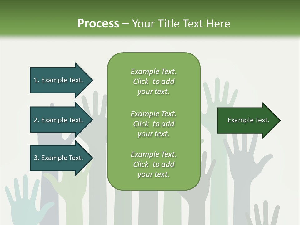 A Group Of Hands With Green And Blue Colors PowerPoint Template