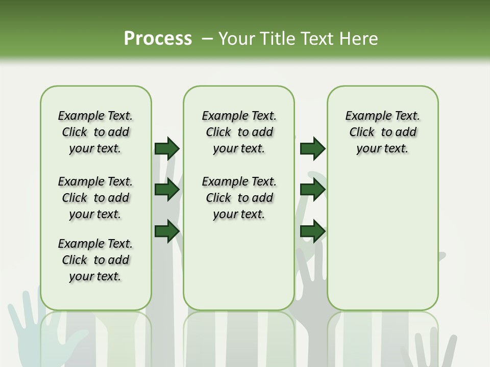A Group Of Hands With Green And Blue Colors PowerPoint Template