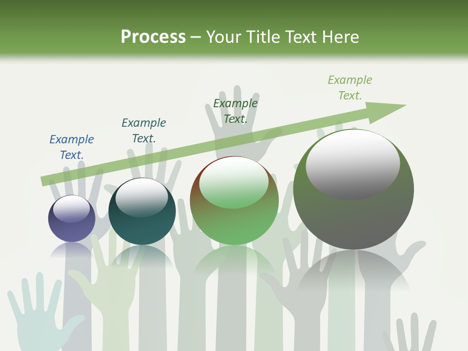 A Group Of Hands With Green And Blue Colors PowerPoint Template