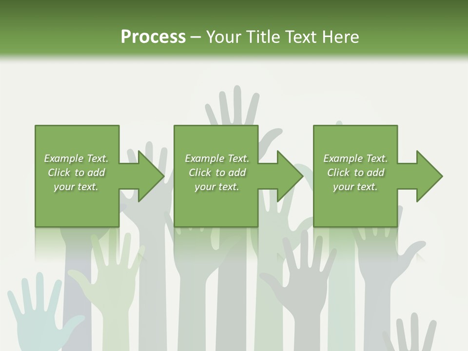 A Group Of Hands With Green And Blue Colors PowerPoint Template