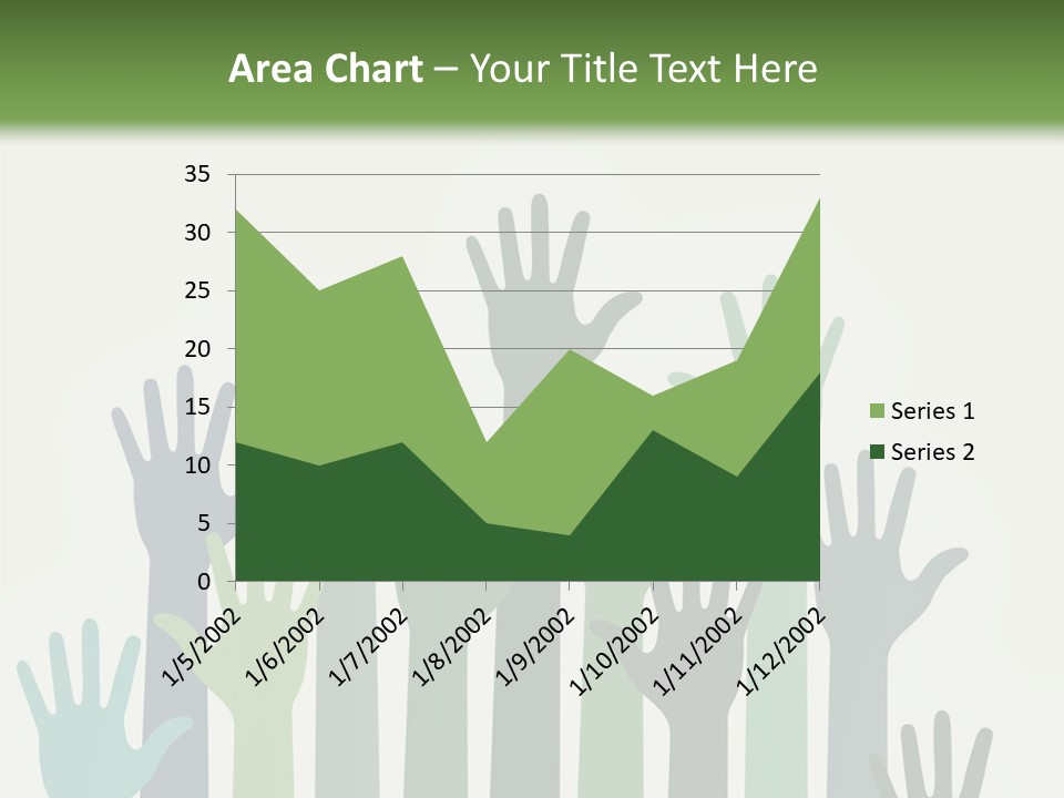 A Group Of Hands With Green And Blue Colors PowerPoint Template