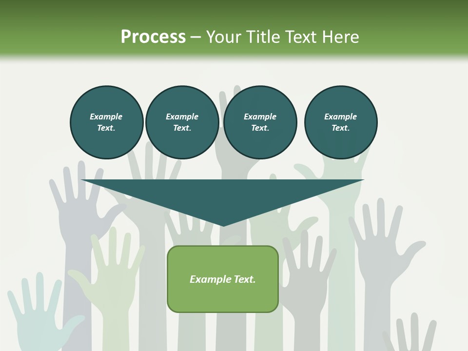 A Group Of Hands With Green And Blue Colors PowerPoint Template