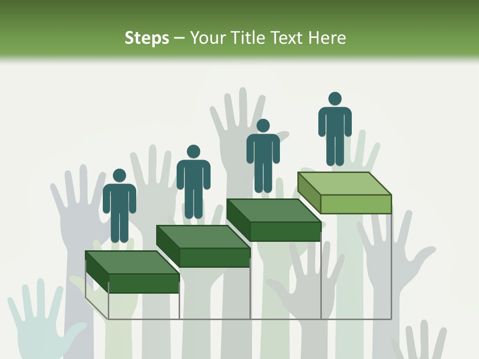 A Group Of Hands With Green And Blue Colors PowerPoint Template