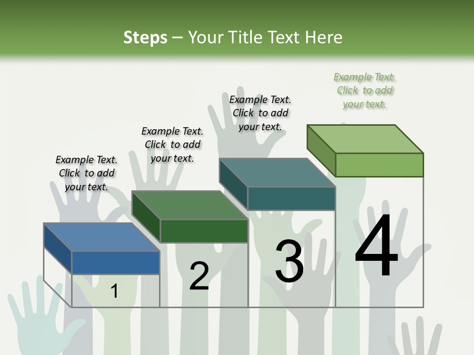 A Group Of Hands With Green And Blue Colors PowerPoint Template