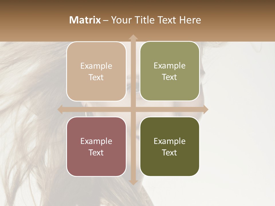 A Woman Is Smiling With Her Hair Blowing In The Wind PowerPoint Template