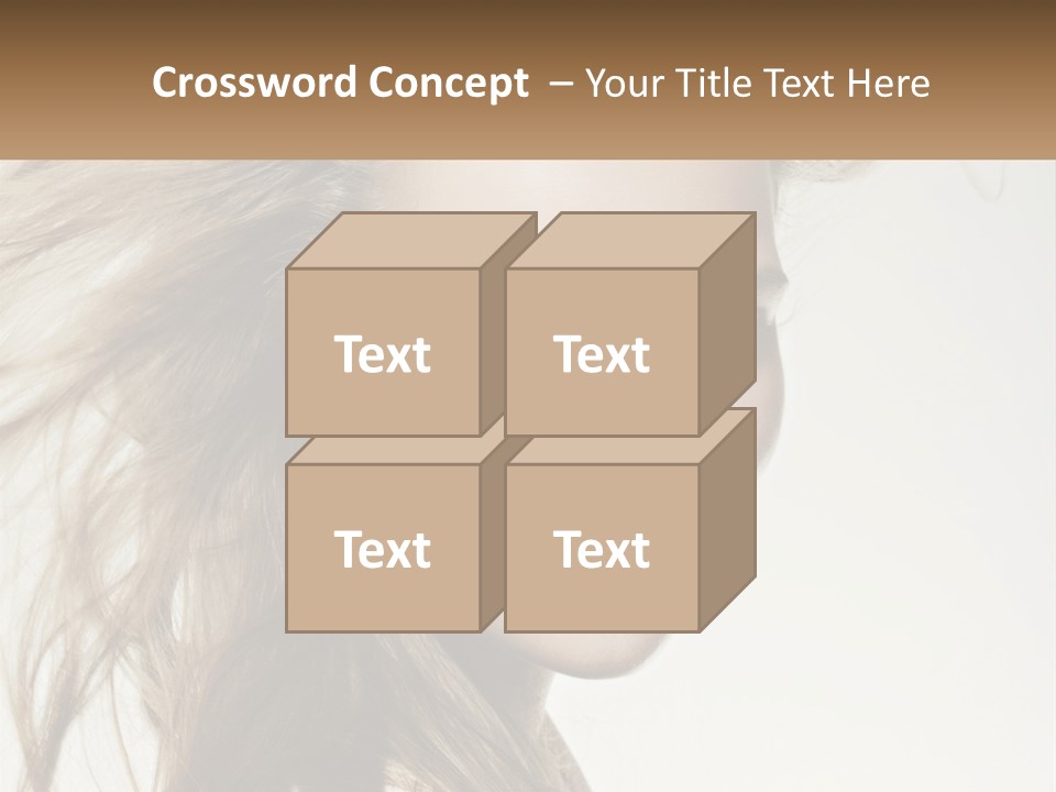 A Woman Is Smiling With Her Hair Blowing In The Wind PowerPoint Template