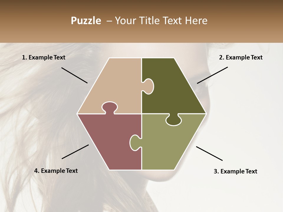 A Woman Is Smiling With Her Hair Blowing In The Wind PowerPoint Template