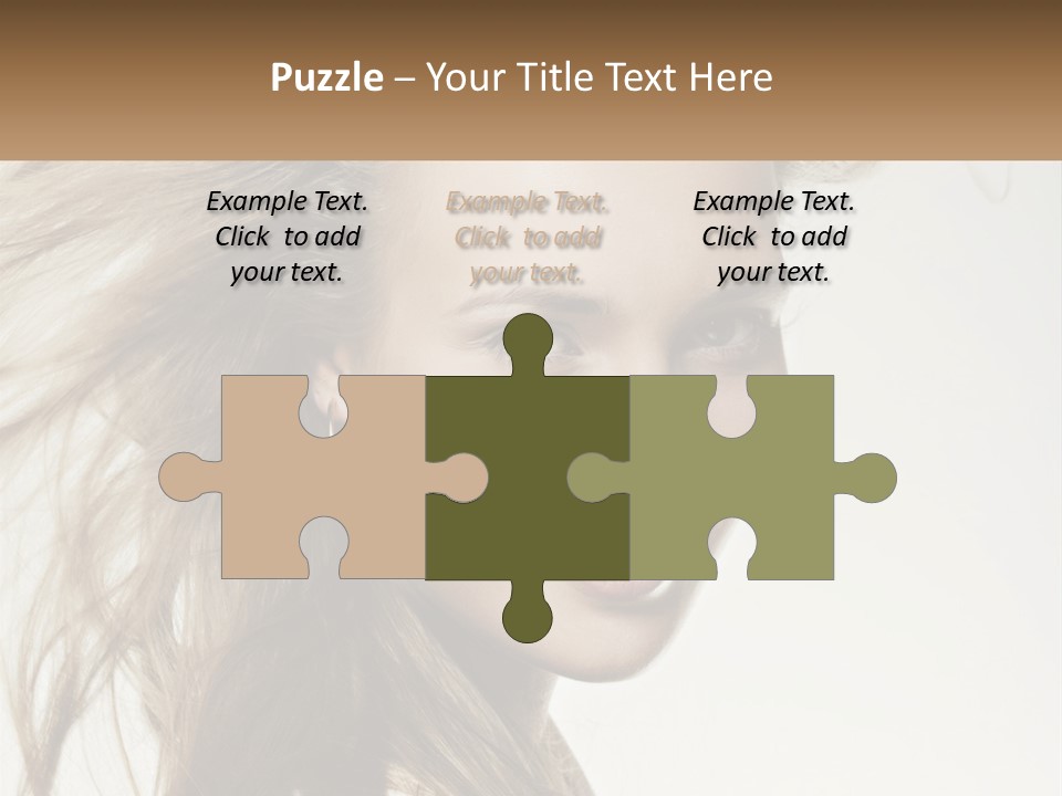 A Woman Is Smiling With Her Hair Blowing In The Wind PowerPoint Template