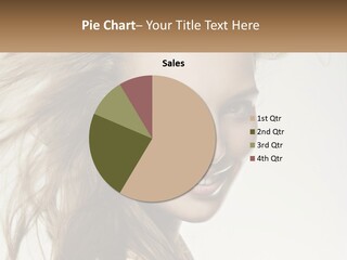 A Woman Is Smiling With Her Hair Blowing In The Wind PowerPoint Template