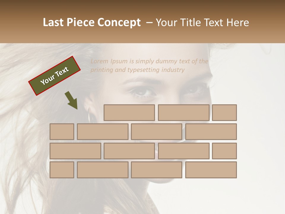 A Woman Is Smiling With Her Hair Blowing In The Wind PowerPoint Template