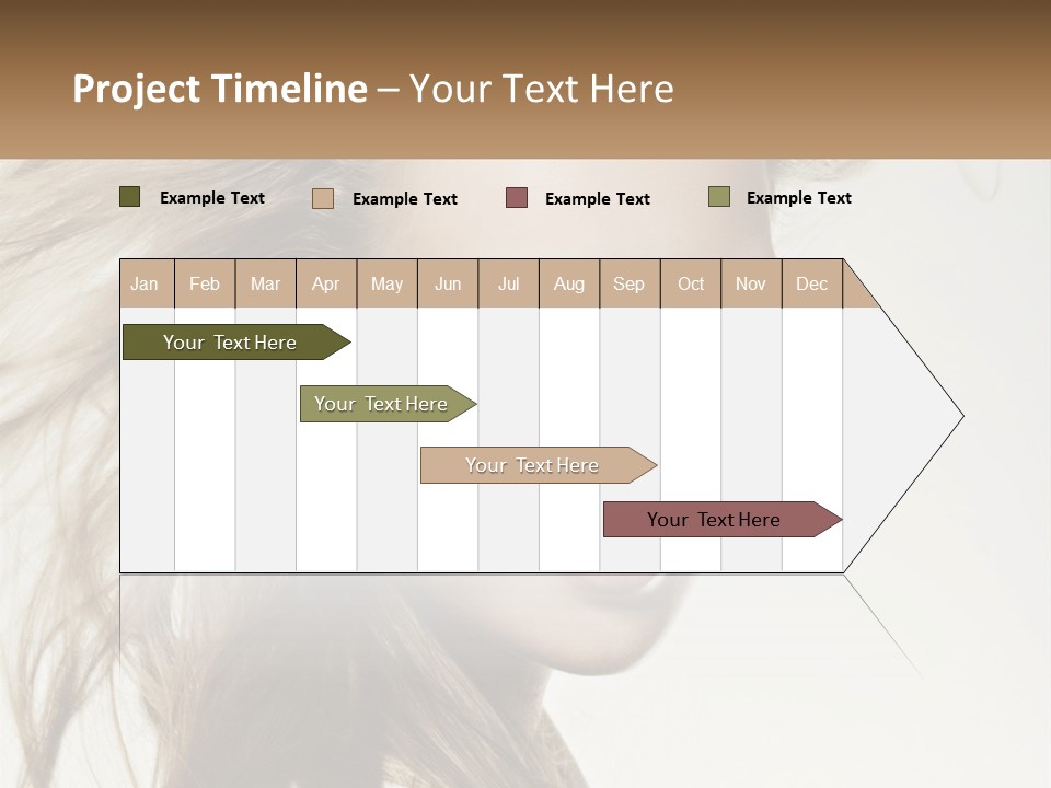 A Woman Is Smiling With Her Hair Blowing In The Wind PowerPoint Template