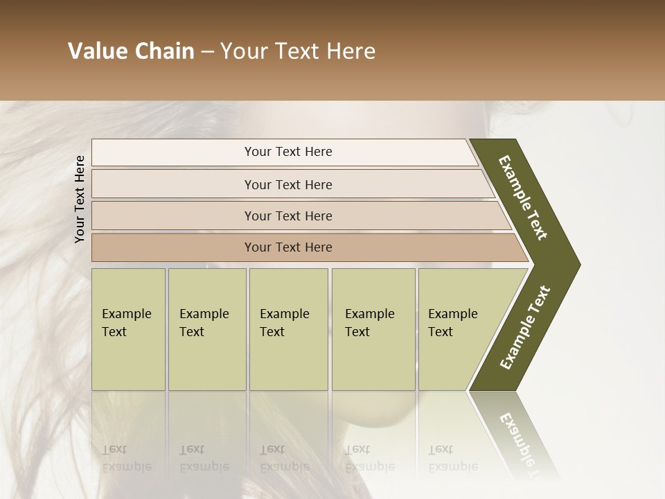 A Woman Is Smiling With Her Hair Blowing In The Wind PowerPoint Template