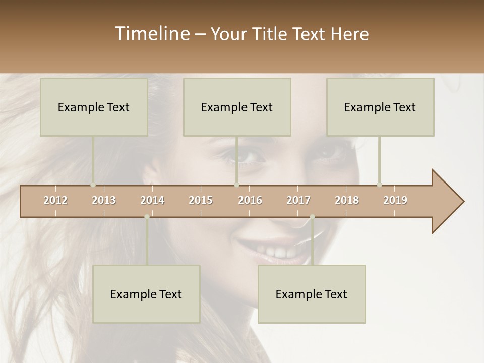 A Woman Is Smiling With Her Hair Blowing In The Wind PowerPoint Template