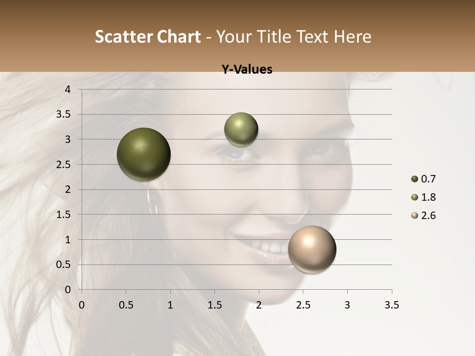 A Woman Is Smiling With Her Hair Blowing In The Wind PowerPoint Template