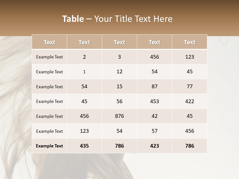 A Woman Is Smiling With Her Hair Blowing In The Wind PowerPoint Template