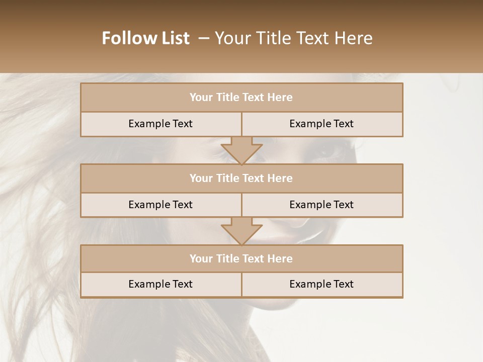 A Woman Is Smiling With Her Hair Blowing In The Wind PowerPoint Template