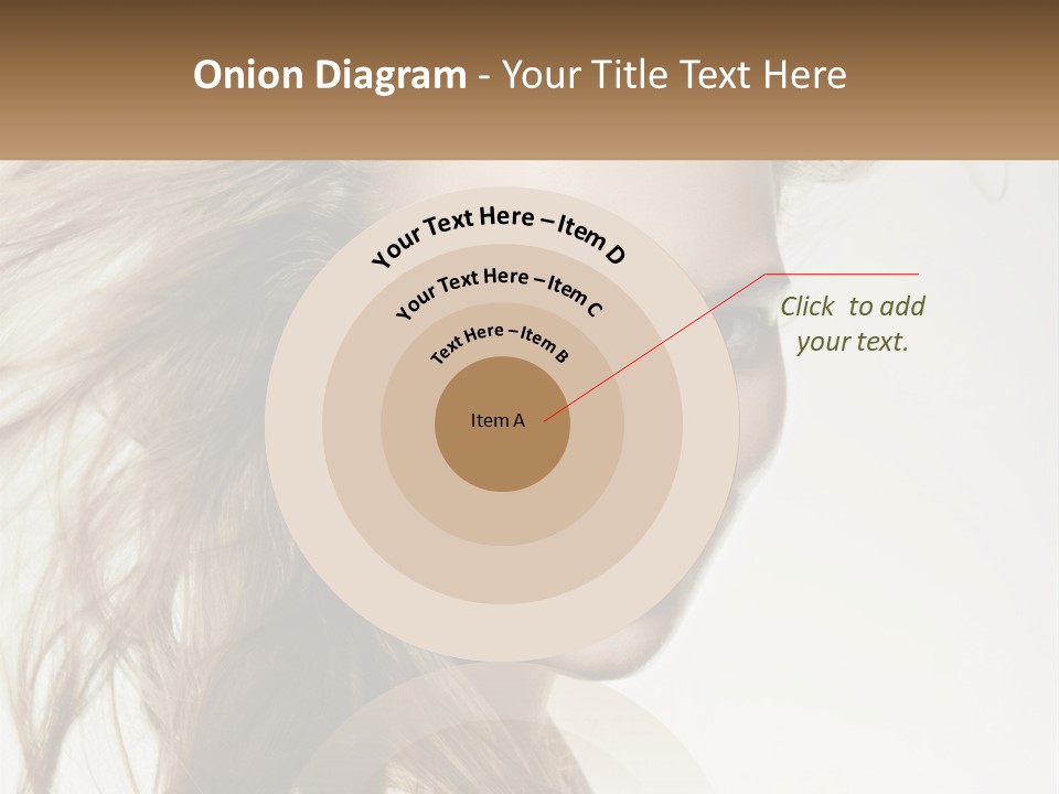 A Woman Is Smiling With Her Hair Blowing In The Wind PowerPoint Template