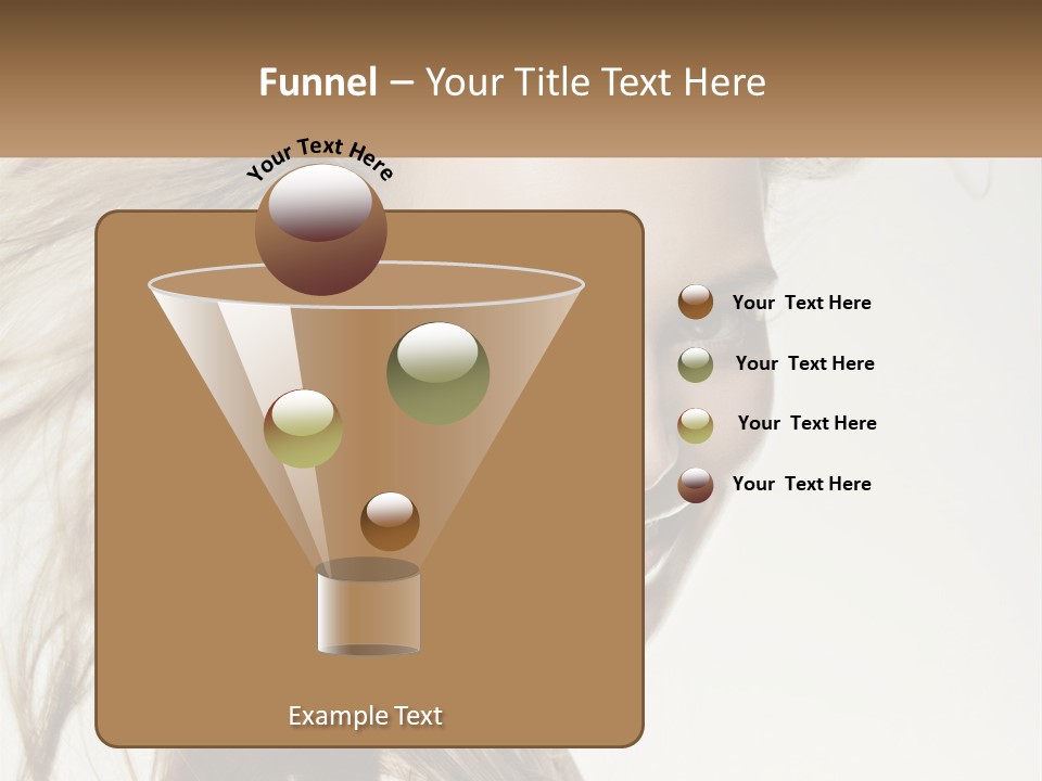 A Woman Is Smiling With Her Hair Blowing In The Wind PowerPoint Template