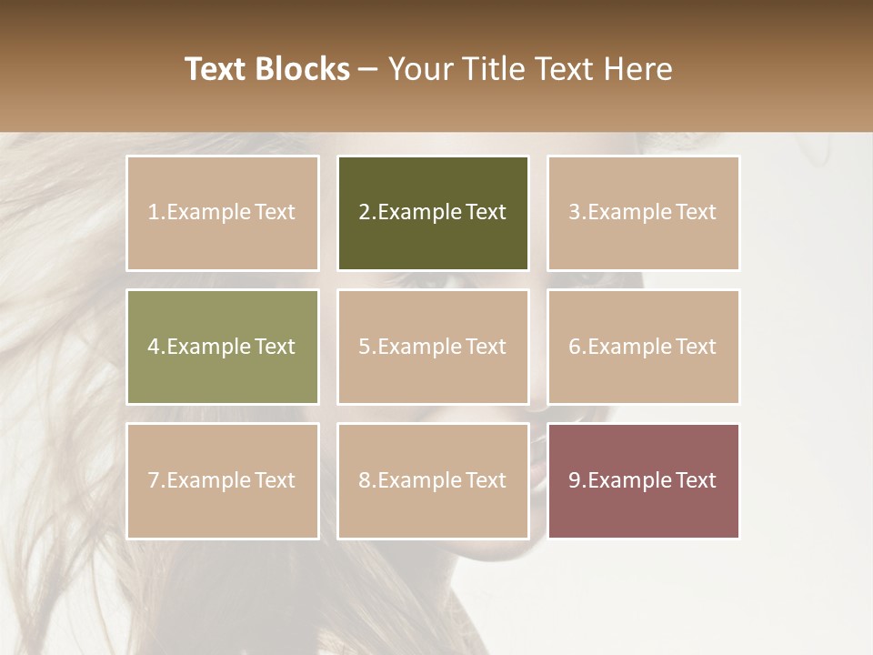 A Woman Is Smiling With Her Hair Blowing In The Wind PowerPoint Template