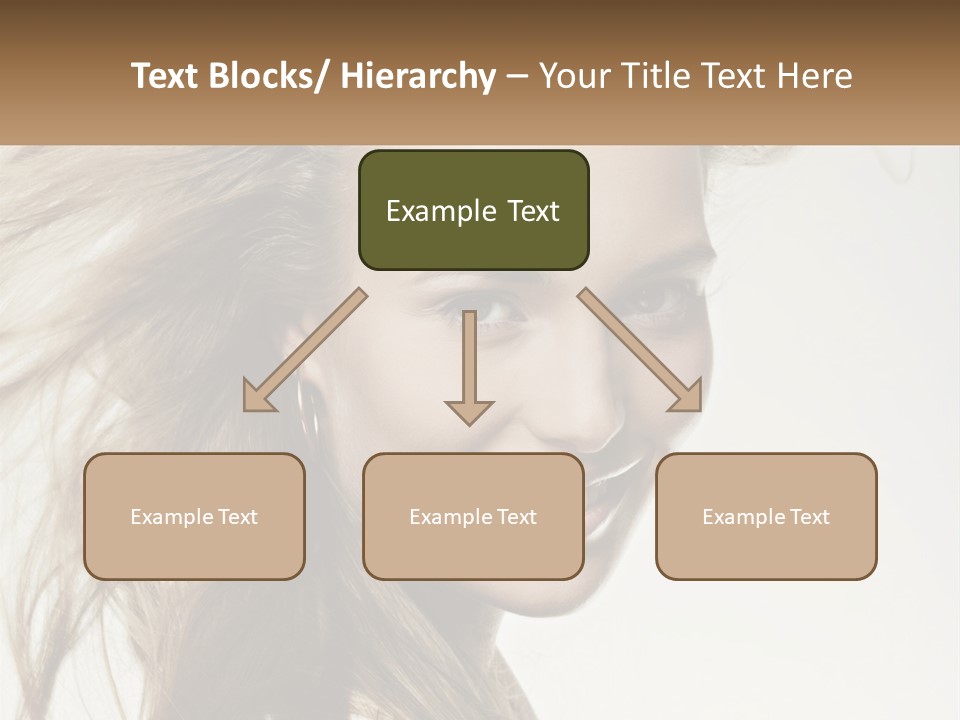 A Woman Is Smiling With Her Hair Blowing In The Wind PowerPoint Template