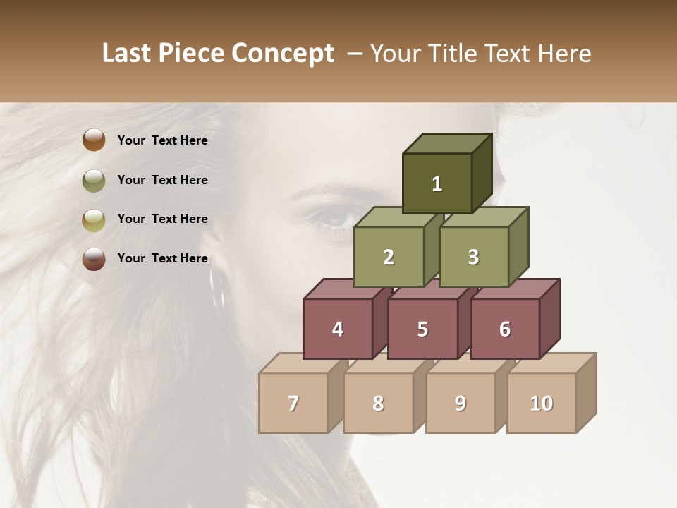 A Woman Is Smiling With Her Hair Blowing In The Wind PowerPoint Template