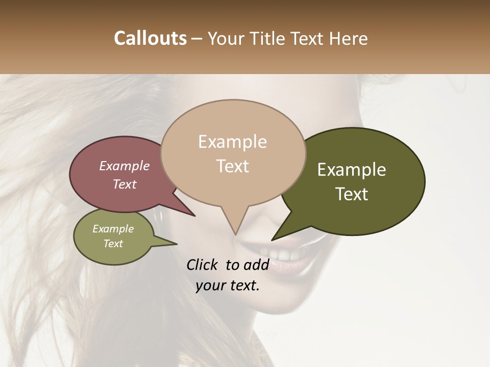 A Woman Is Smiling With Her Hair Blowing In The Wind PowerPoint Template