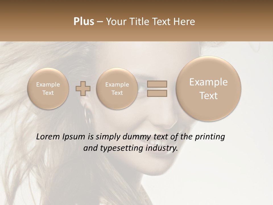 A Woman Is Smiling With Her Hair Blowing In The Wind PowerPoint Template