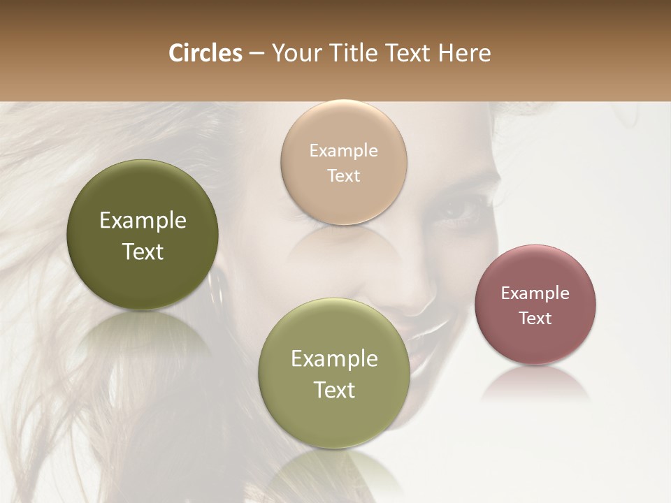 A Woman Is Smiling With Her Hair Blowing In The Wind PowerPoint Template