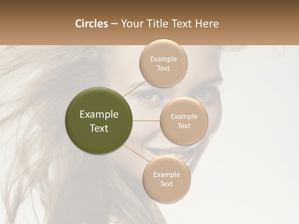 A Woman Is Smiling With Her Hair Blowing In The Wind PowerPoint Template