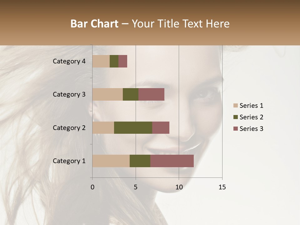 A Woman Is Smiling With Her Hair Blowing In The Wind PowerPoint Template