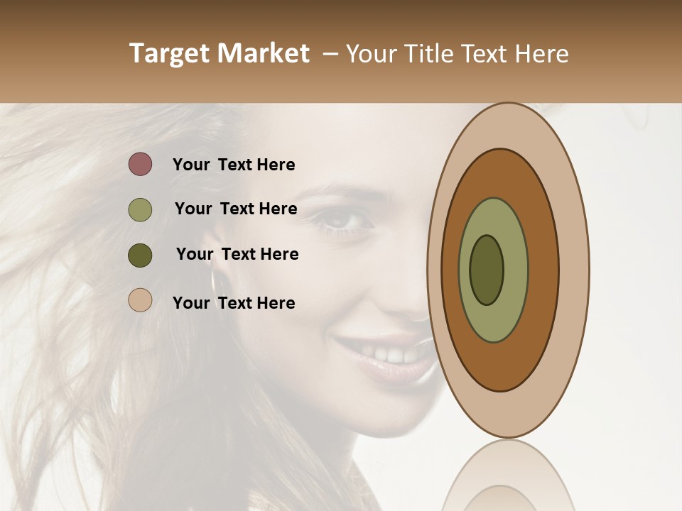 A Woman Is Smiling With Her Hair Blowing In The Wind PowerPoint Template