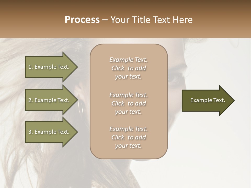 A Woman Is Smiling With Her Hair Blowing In The Wind PowerPoint Template