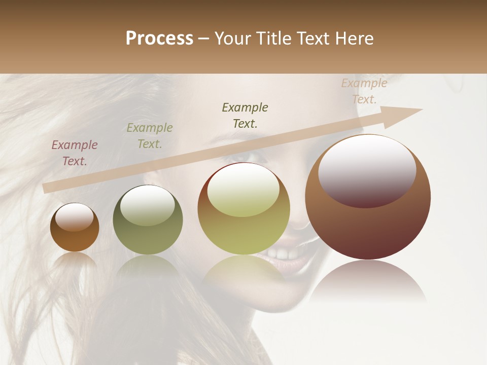 A Woman Is Smiling With Her Hair Blowing In The Wind PowerPoint Template