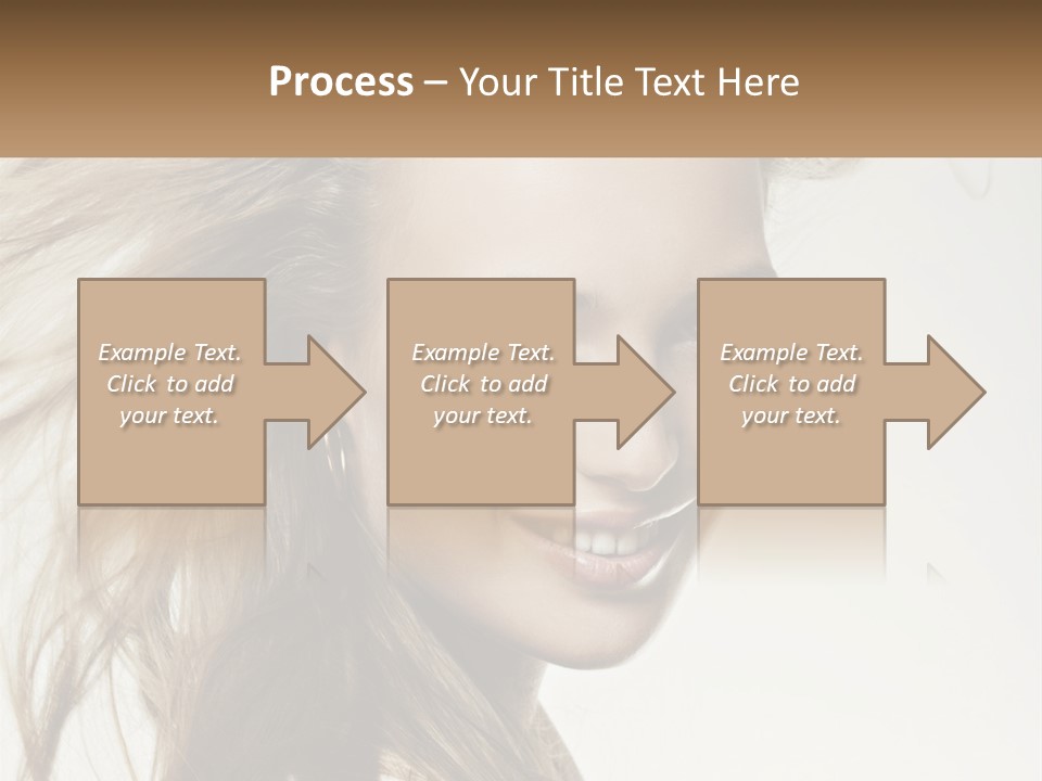 A Woman Is Smiling With Her Hair Blowing In The Wind PowerPoint Template