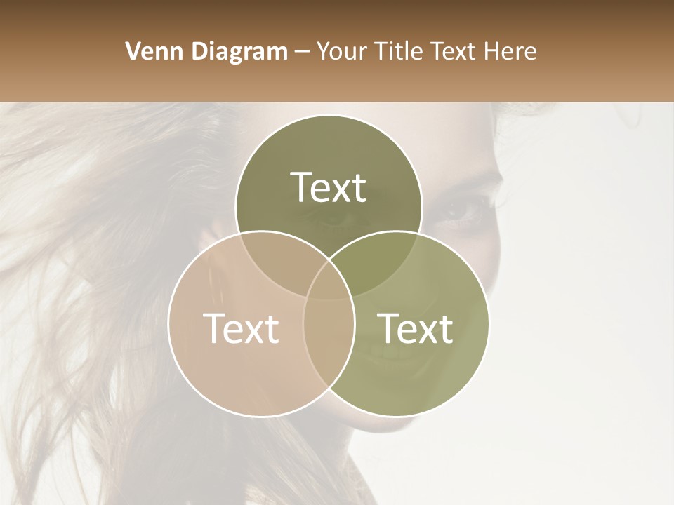 A Woman Is Smiling With Her Hair Blowing In The Wind PowerPoint Template