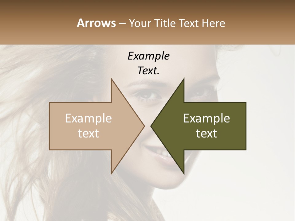 A Woman Is Smiling With Her Hair Blowing In The Wind PowerPoint Template